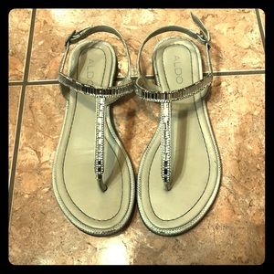 Aldo Silver Crystal Sandals